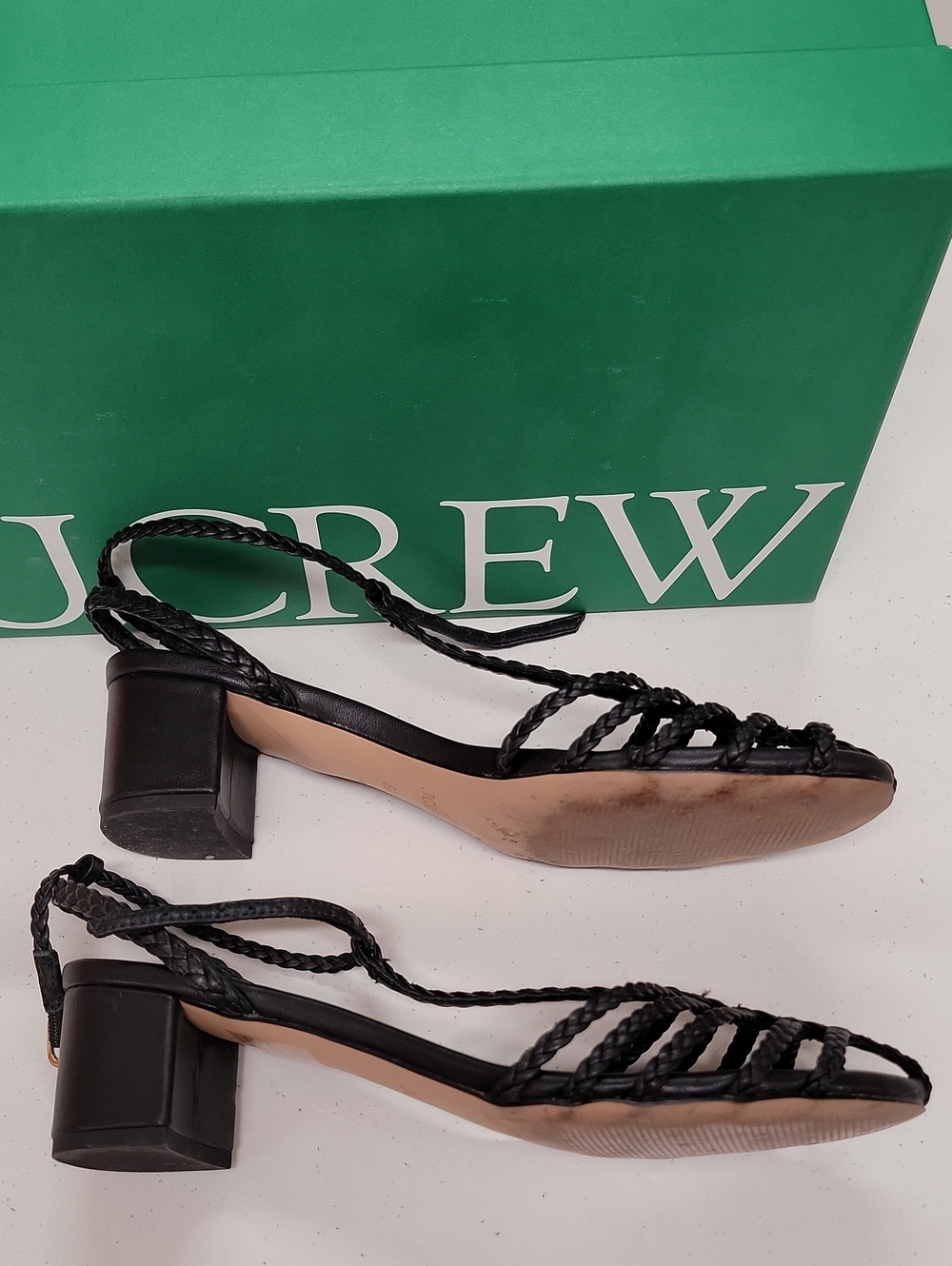 J.Crew Braided Leather T‑Strap Mid Heels - Picture 5 of 8